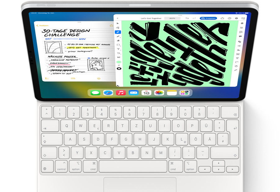 Arbeite mit mehreren Apps gleichzeitig und abwechselnd.