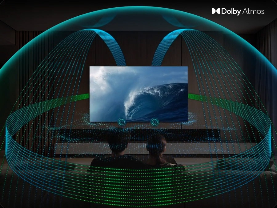 Erlebe einen multidimensionalen Dolby-Atmos®-Sound dank Top-Channel-Speakern