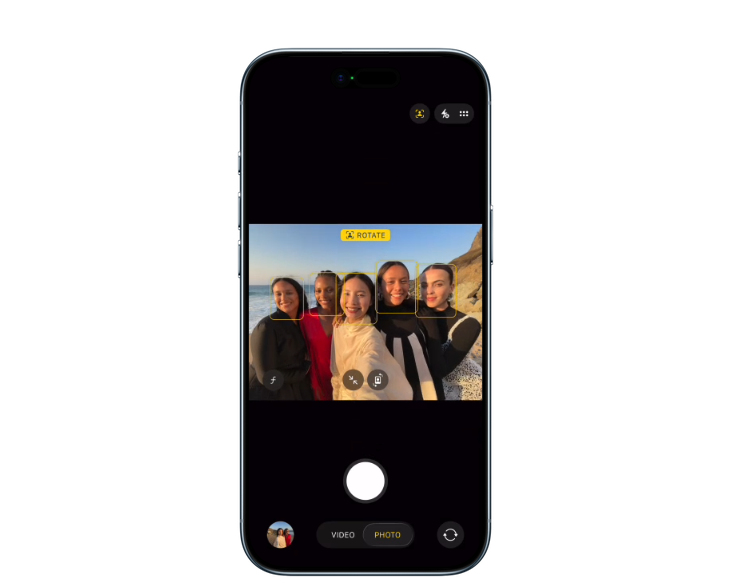18MP Center Stage Frontkamera. Verändert alles. Sogar den Bild­ausschnitt.