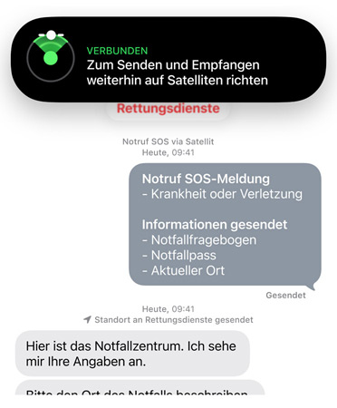 Notruf SOS über Satellit